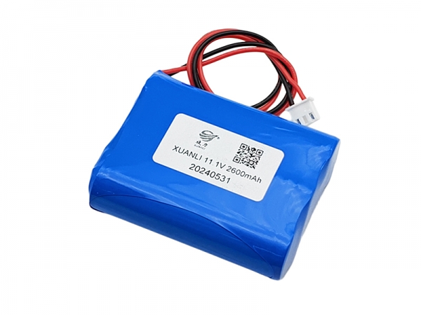 11.1V 2600mAh 18650 cylinder Li-2pin